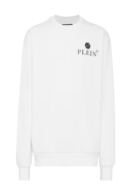 Tryckt Herr Sweatshirt Vit Vår/Sommar