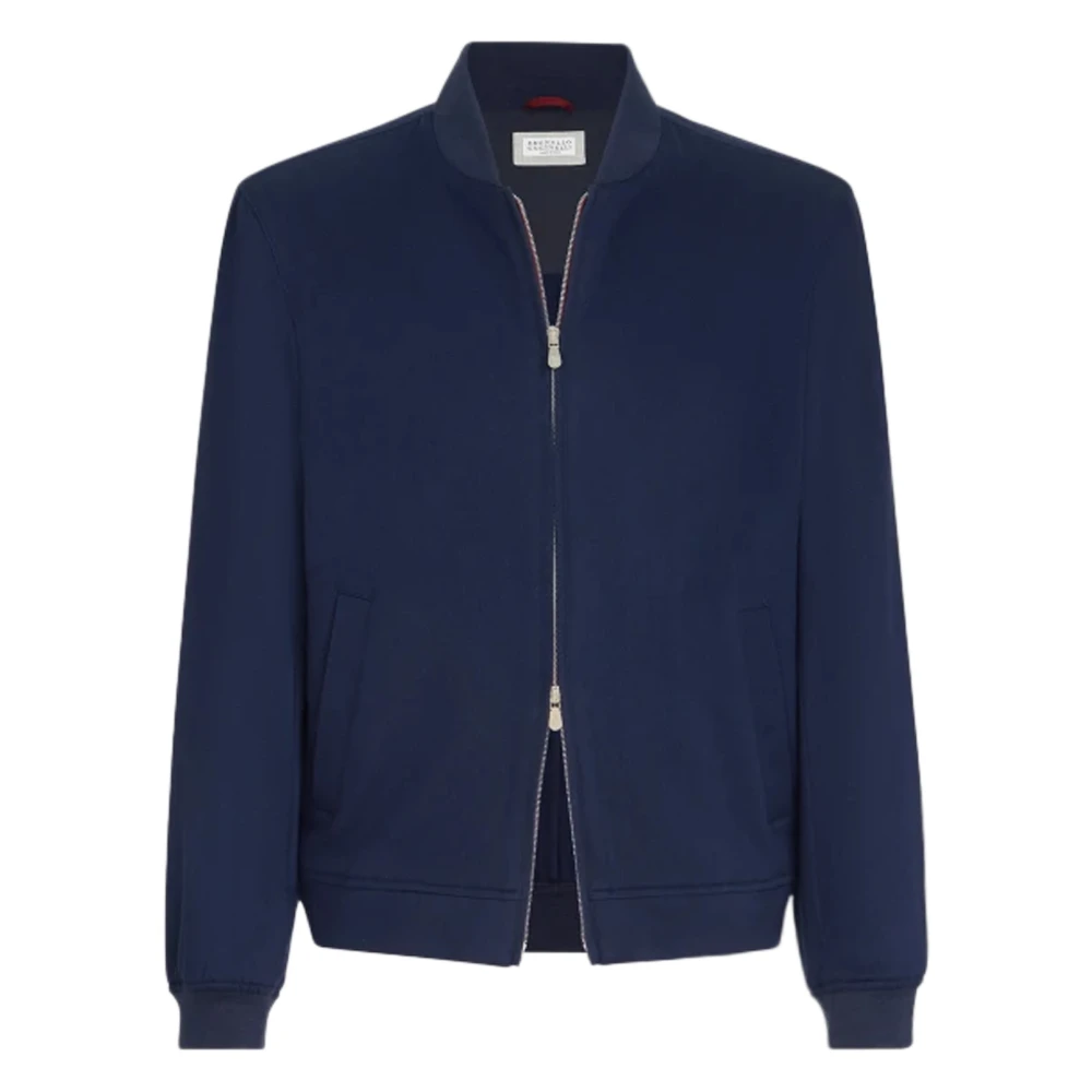 Brunello Cucinelli Blue Bomber Jackets, Male, M, Bomber Jacket