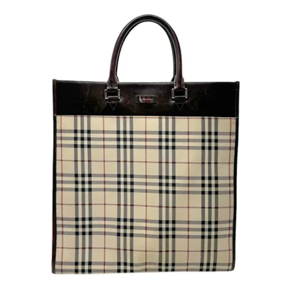 Burberry Vintage Pre-owned Leather handbags Beige Dames