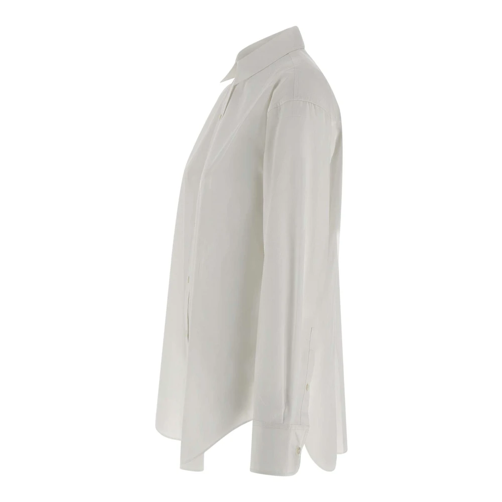 Theory Witte Katoenen Poplin Damesoverhemd White Dames