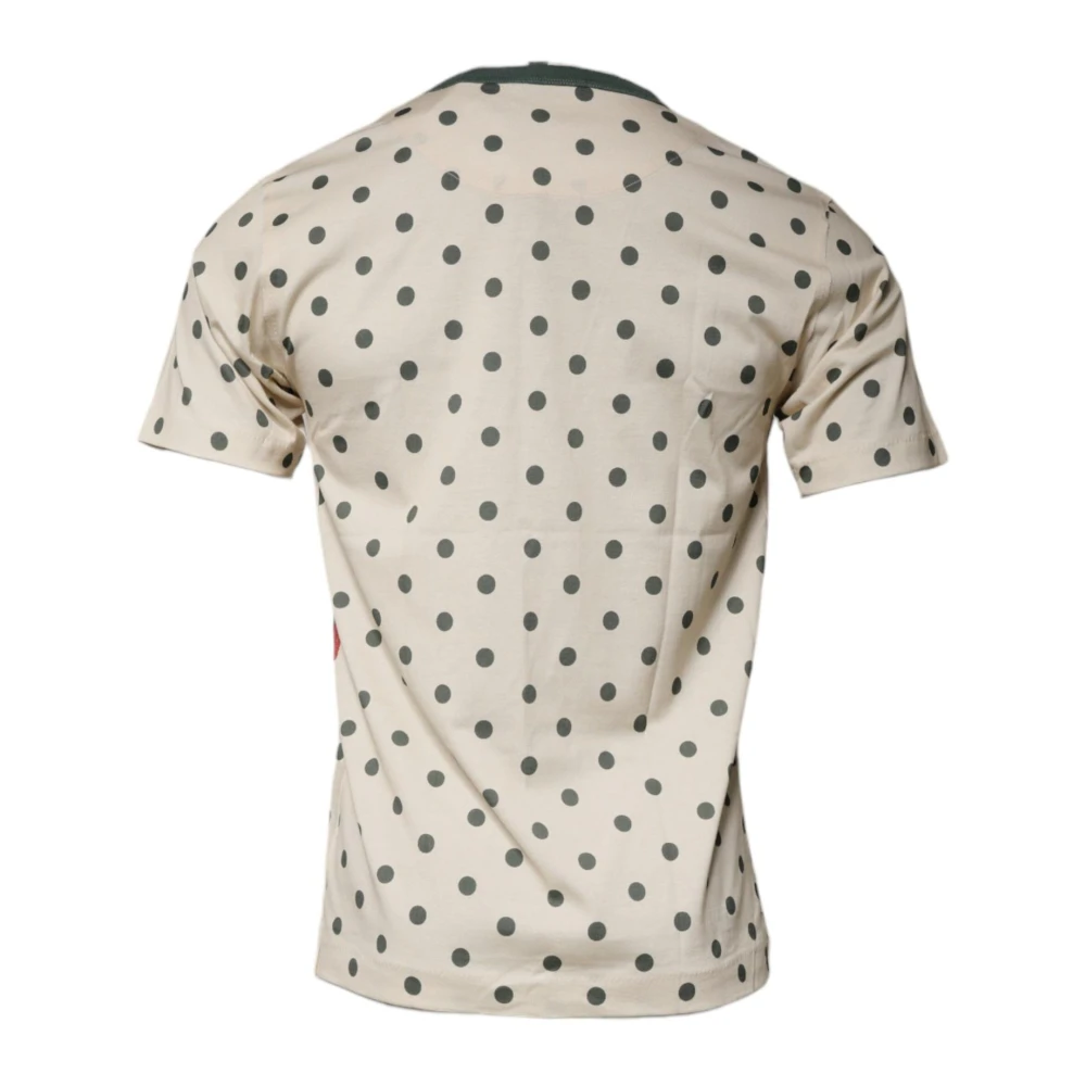 Dolce & Gabbana Polka Dot Grafische Print T-shirt Beige Heren