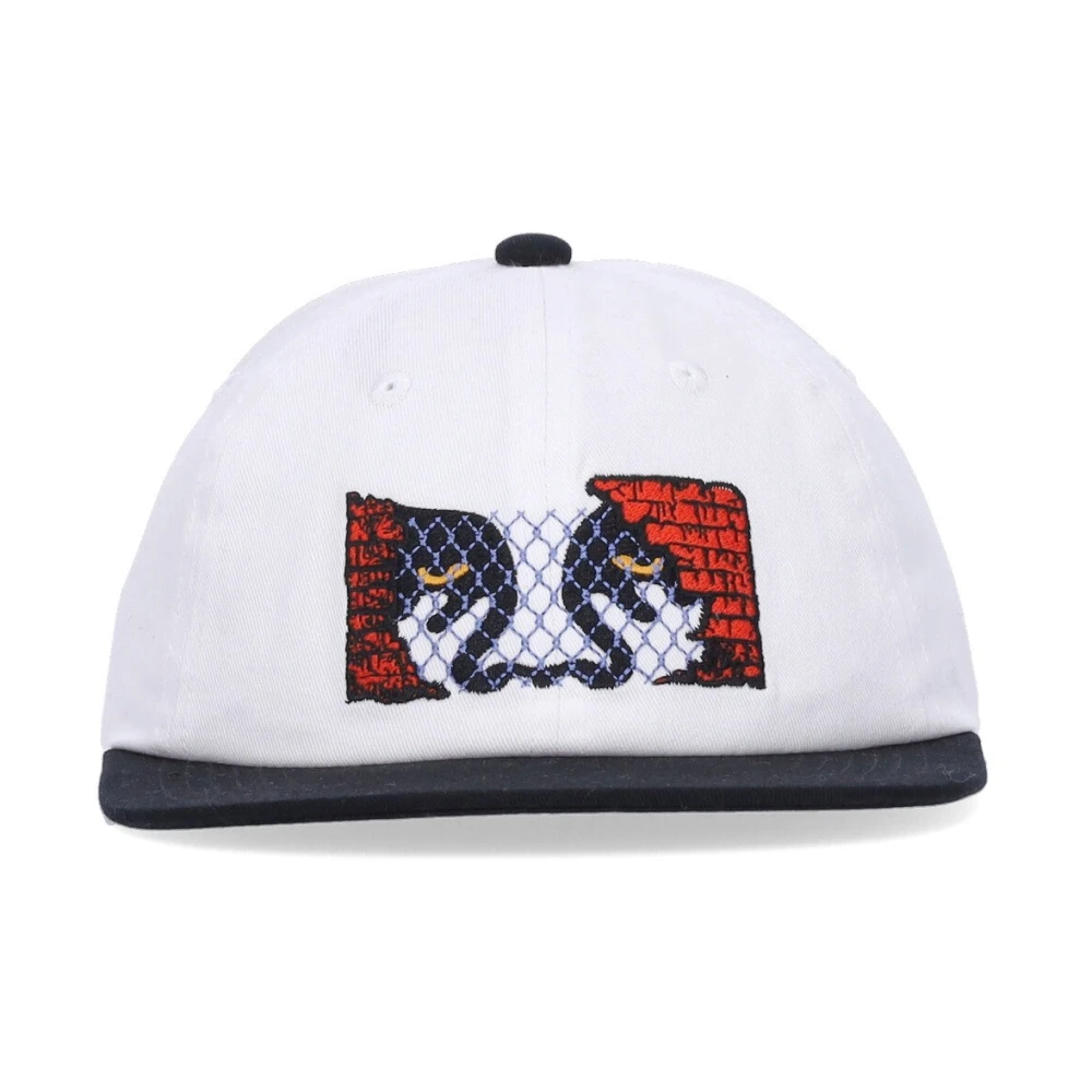 Obey Platte klep snapback pet Wit Multi White Heren