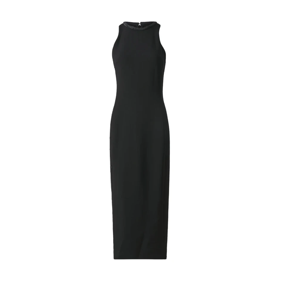 pinko Elegante Viscose Jurk met Glamoureuze Details Black Dames