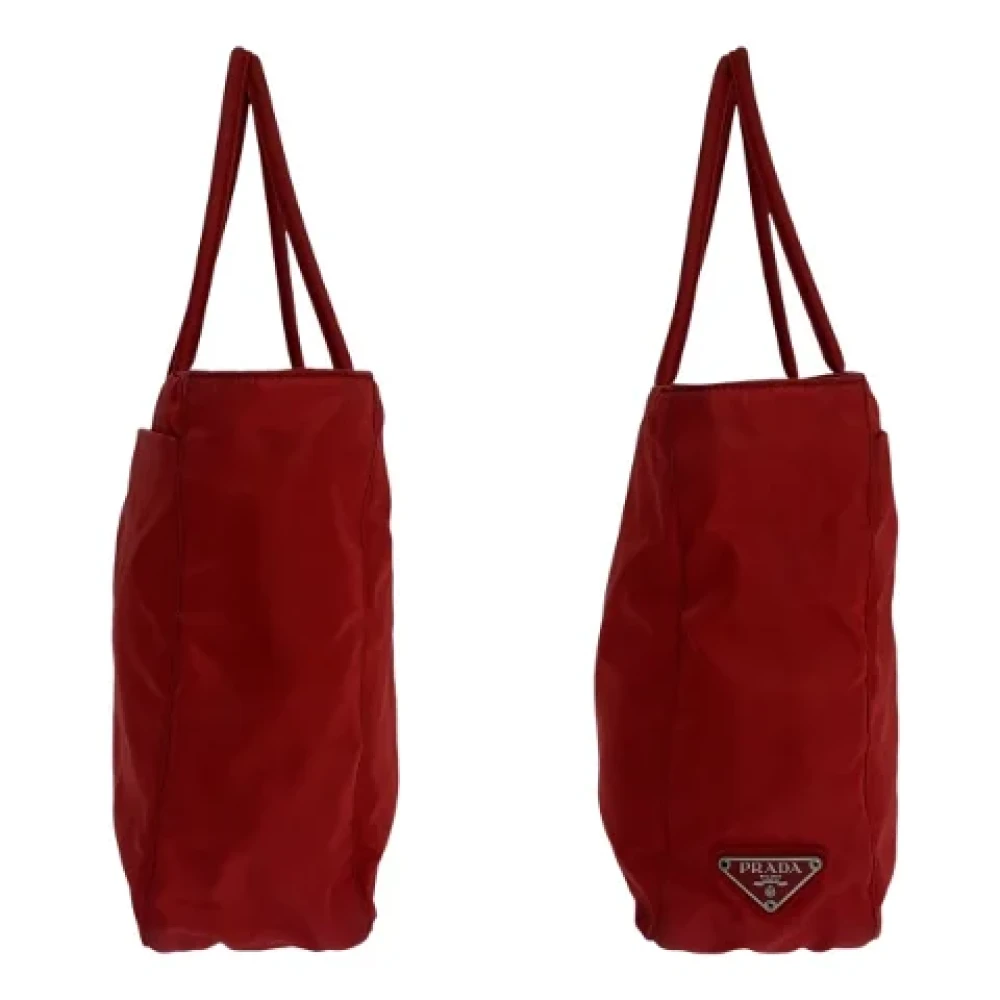 Prada Vintage Pre-owned Canvas totes Red Dames