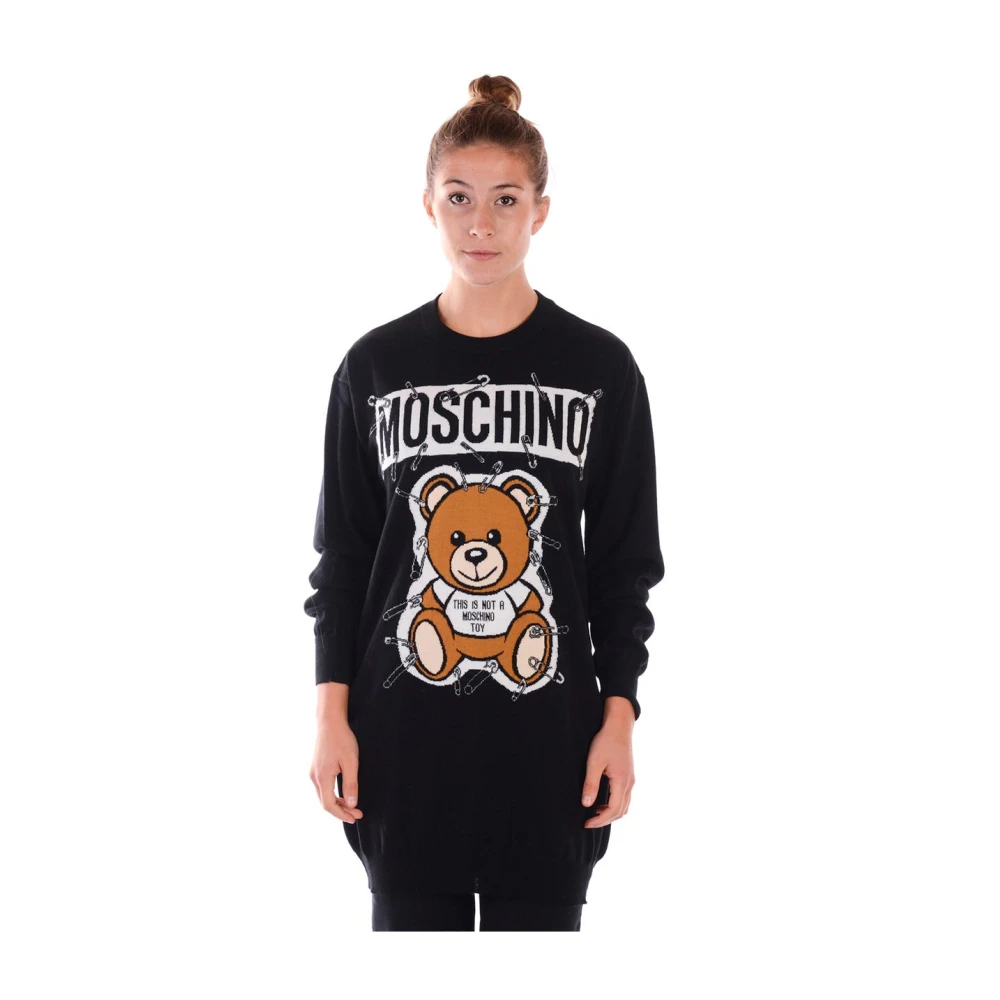 Moschino Vrouw Zwart Truien & Vesten Dames, S, Elegante E Jurk Voor En