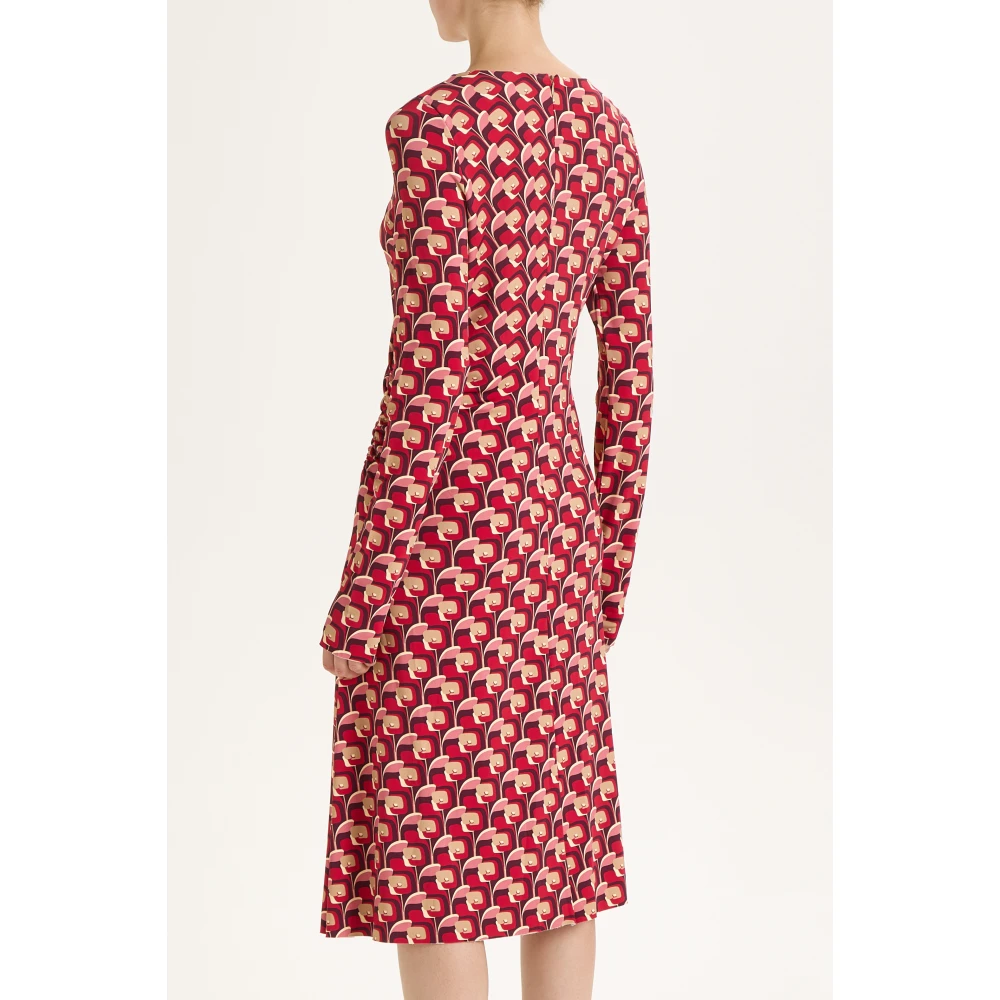 Maliparmi Gedrukte Jersey Jurk met Flatterende Snitten Red Dames
