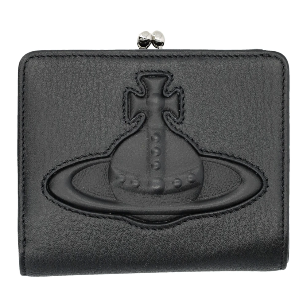 Vivienne Westwood Zwarte Leren Portemonnee met Iconische Orb Black Dames