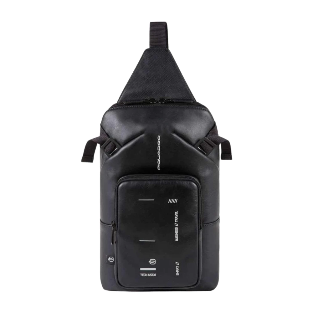 Piquadro Herren Schwarz Kyoto E Leder Ipad Umhängetasche