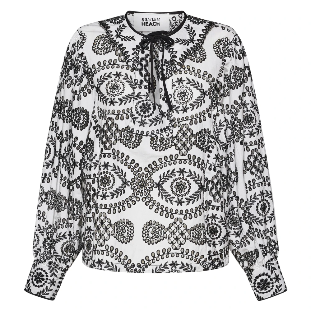 Silvian Heach Vrouw Zwart Overhemden Dames, 2XS, Ornamentale Motief Blouse