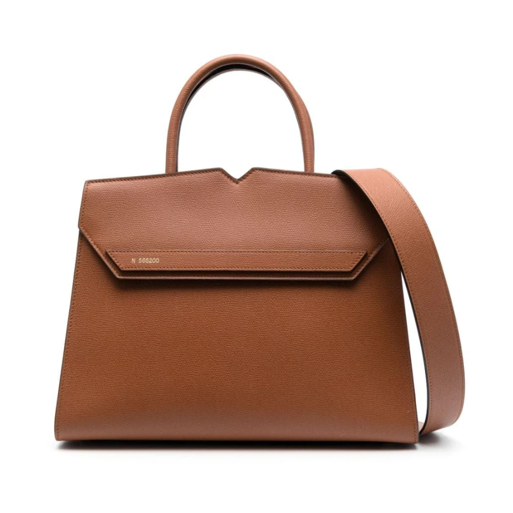 Valextra Duetto Vitello vs Oro Chiaro Handtas Brown Dames