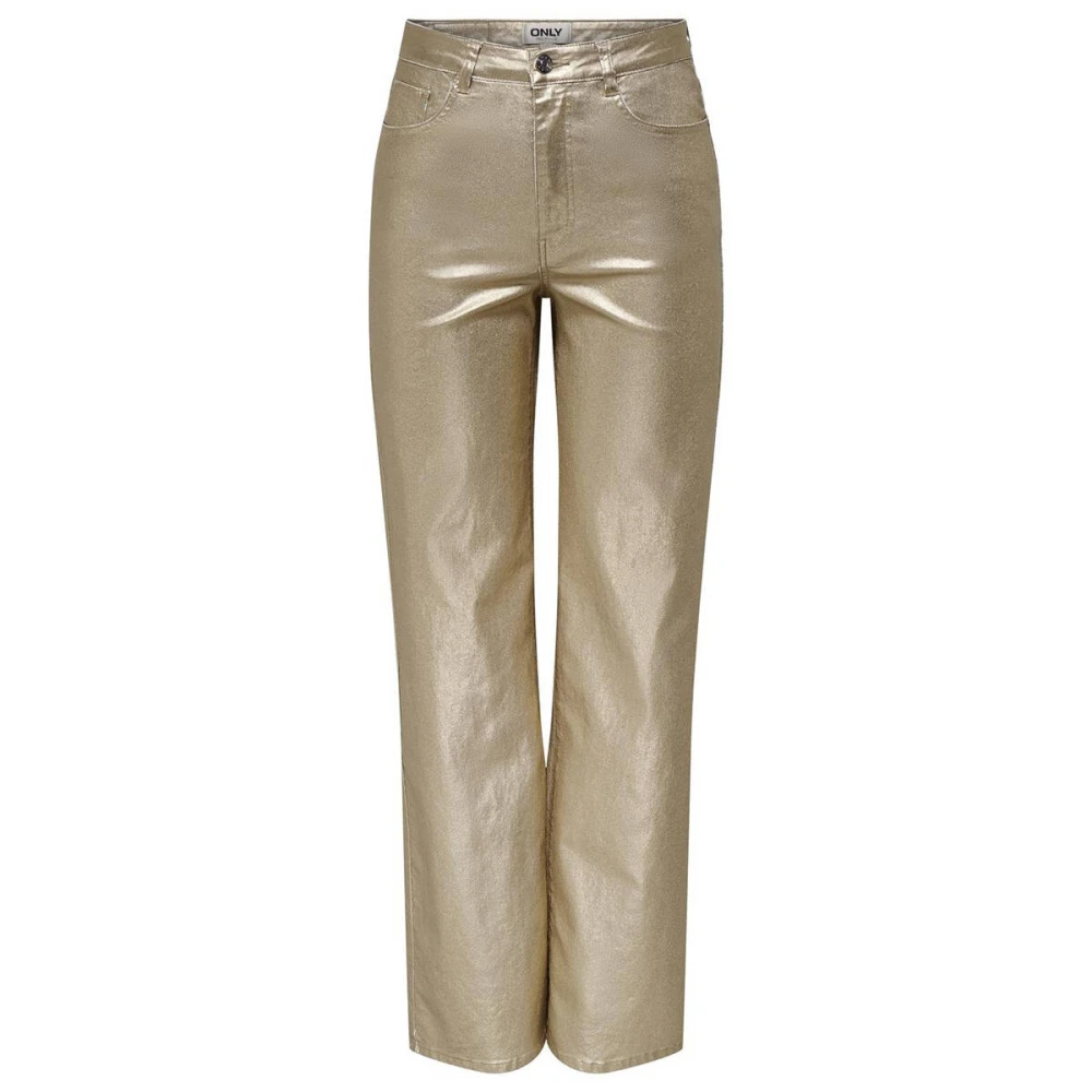 Only Metalen gecoate Juicy Viv Jeans Yellow Dames