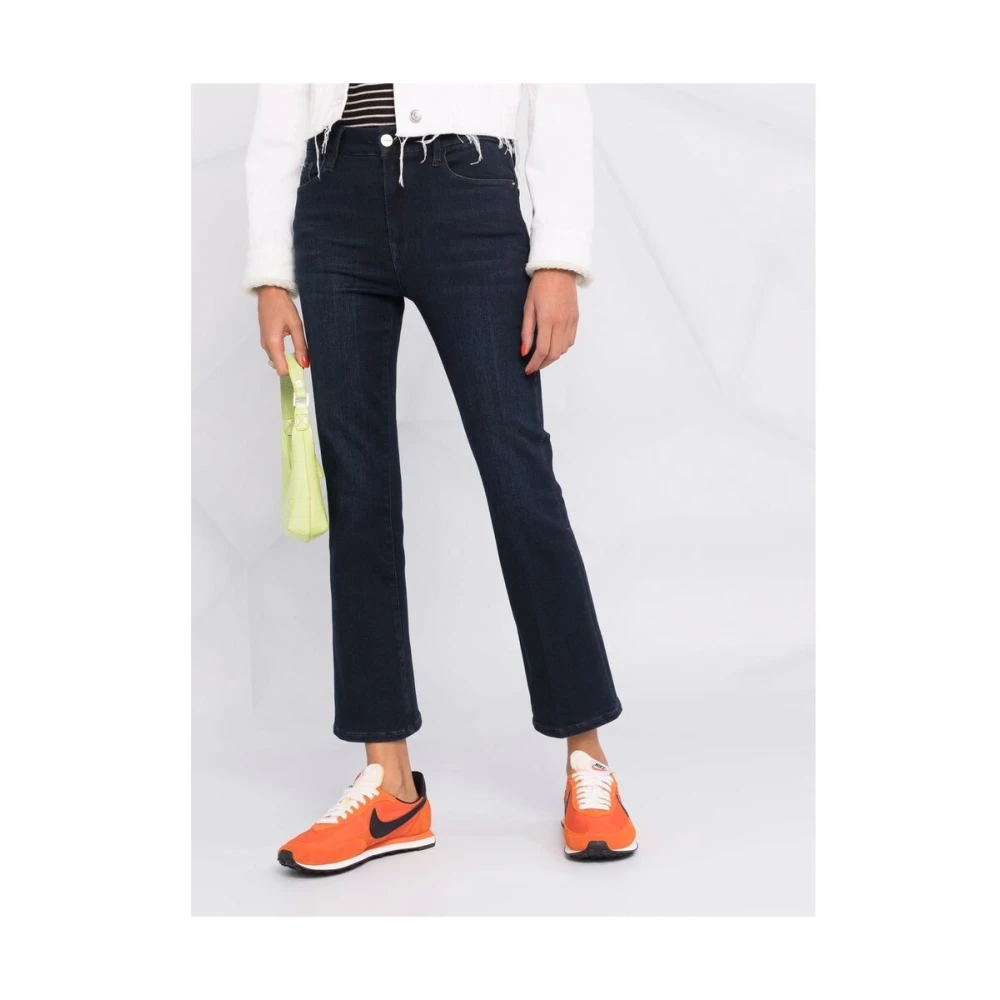 Frame Hoge taille cropped jeans Blue Dames