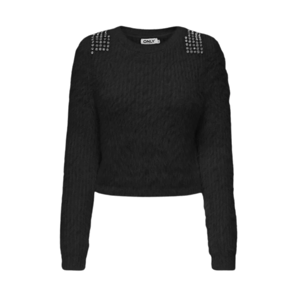 Only Zwarte trui met juweeldetails Black Dames