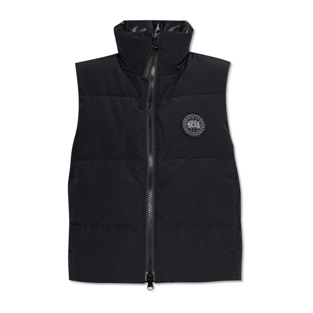 Canada Goose Zwarte Mouwloze Hoge Hals Jas Black Dames