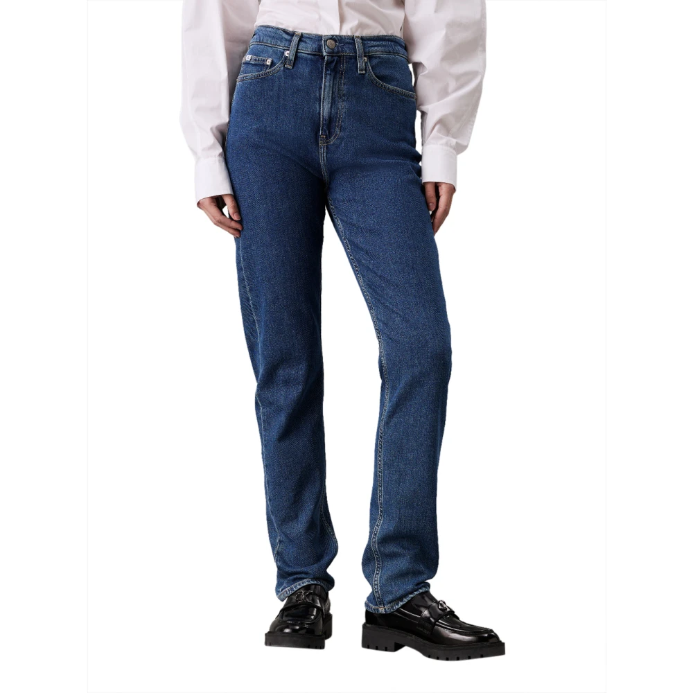 Calvin Klein Jeans Authentieke Slim Straight Jeans Blue Dames