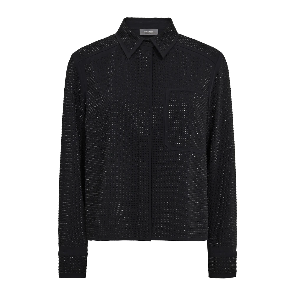 MOS MOSH Glamoureuze shirt met studs en zak Black Dames