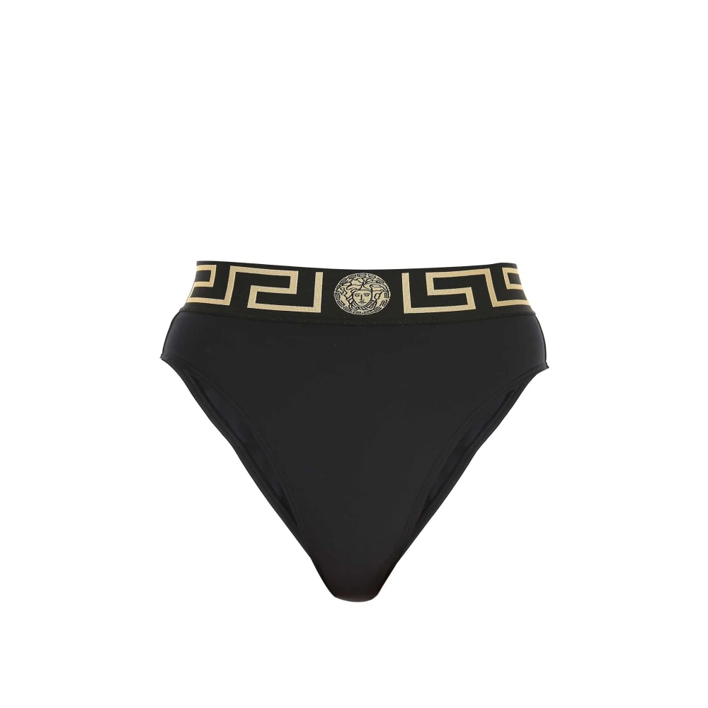 Versace Zwarte stretch nylon bikinibroek Black Dames