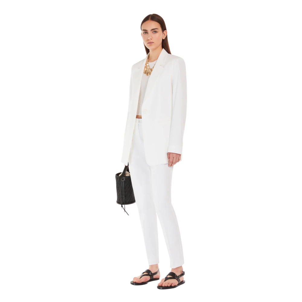 Max Mara Studio Slim-fit Trousers White Dames