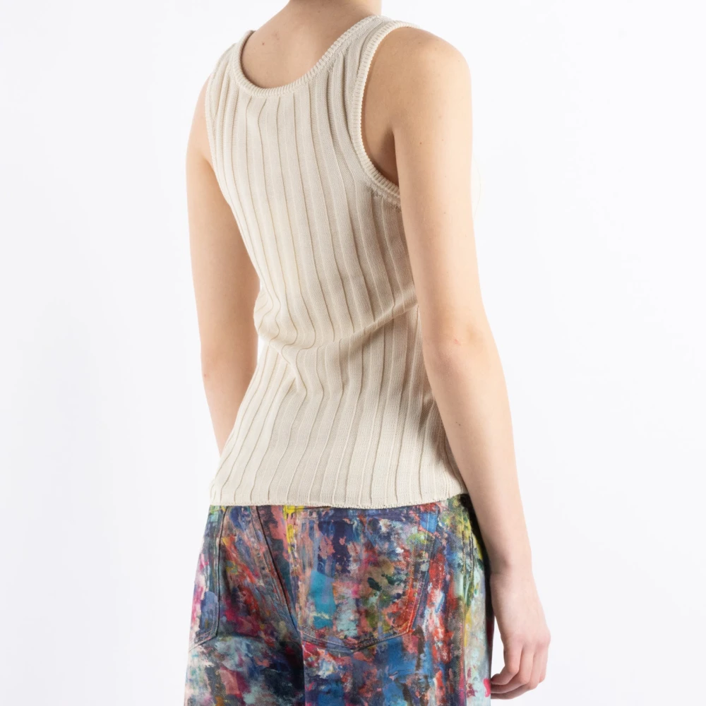Acne Studios Room Katoen Nylon Sweater Beige Dames