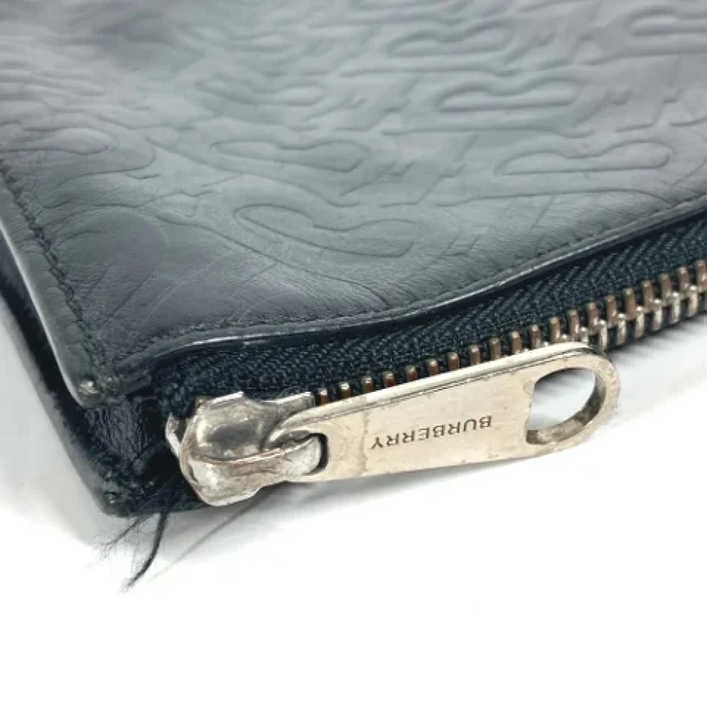 Burberry Vintage Pre-owned Leather clutches Black Dames