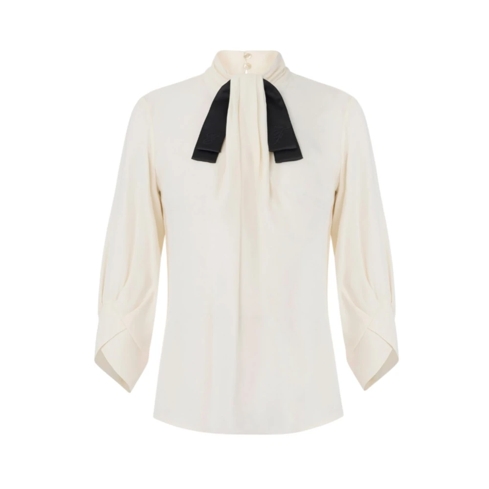 Elisabetta Franchi Donna Beige Camicette M, New, - Immagine 3