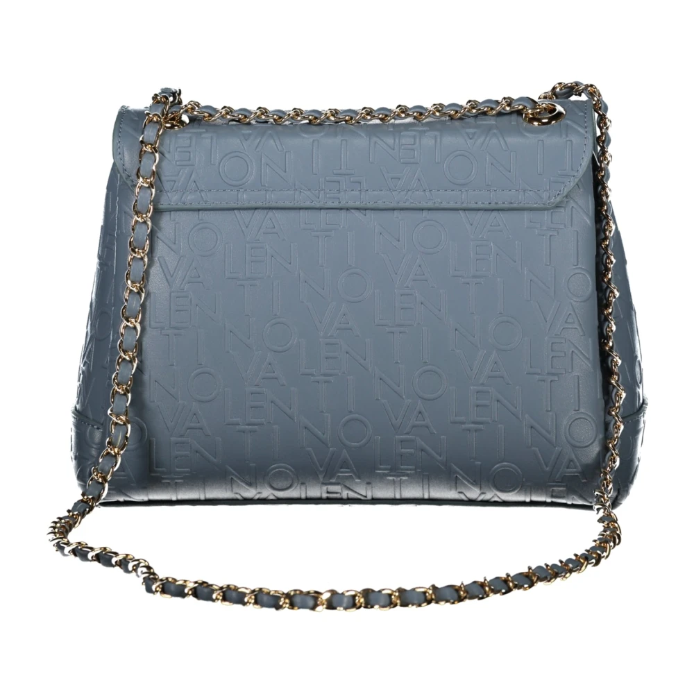 Valentino by Mario Valentino Blauwe Schoudertas met Ketting en Rits- en Knoopsluiting Blue Dames