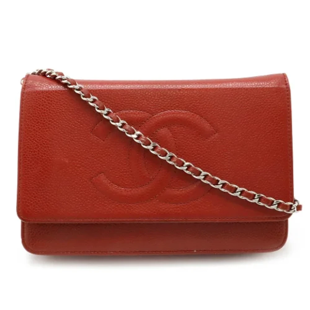 Chanel Vintage Pre-owned Leather shoulder-bags Red Dames