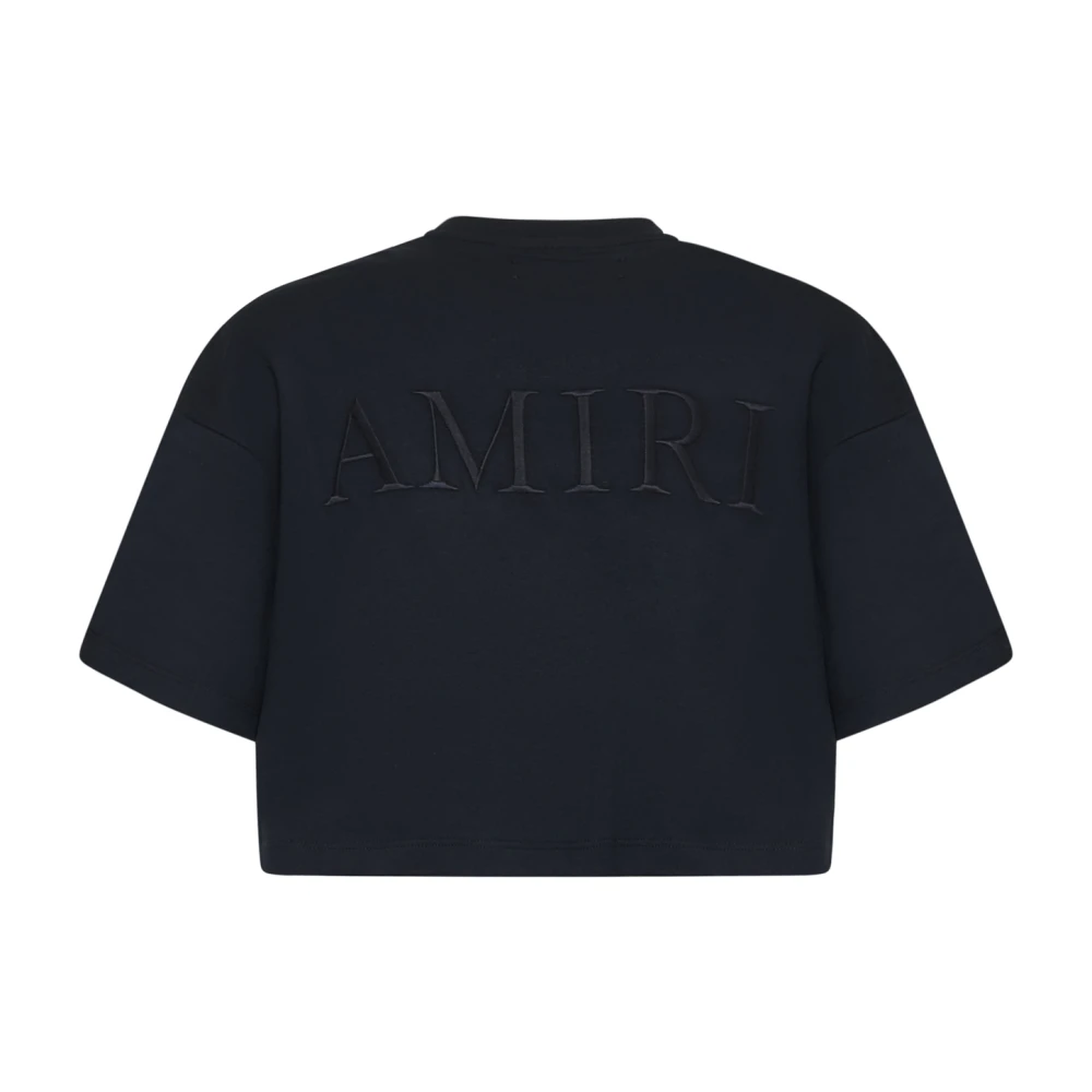 Amiri Geborduurde Zwarte Tee Black Dames