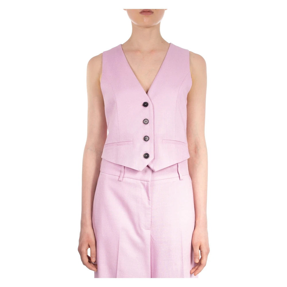 Msgm Women's Pink Waistcoats, Xs, Jackets