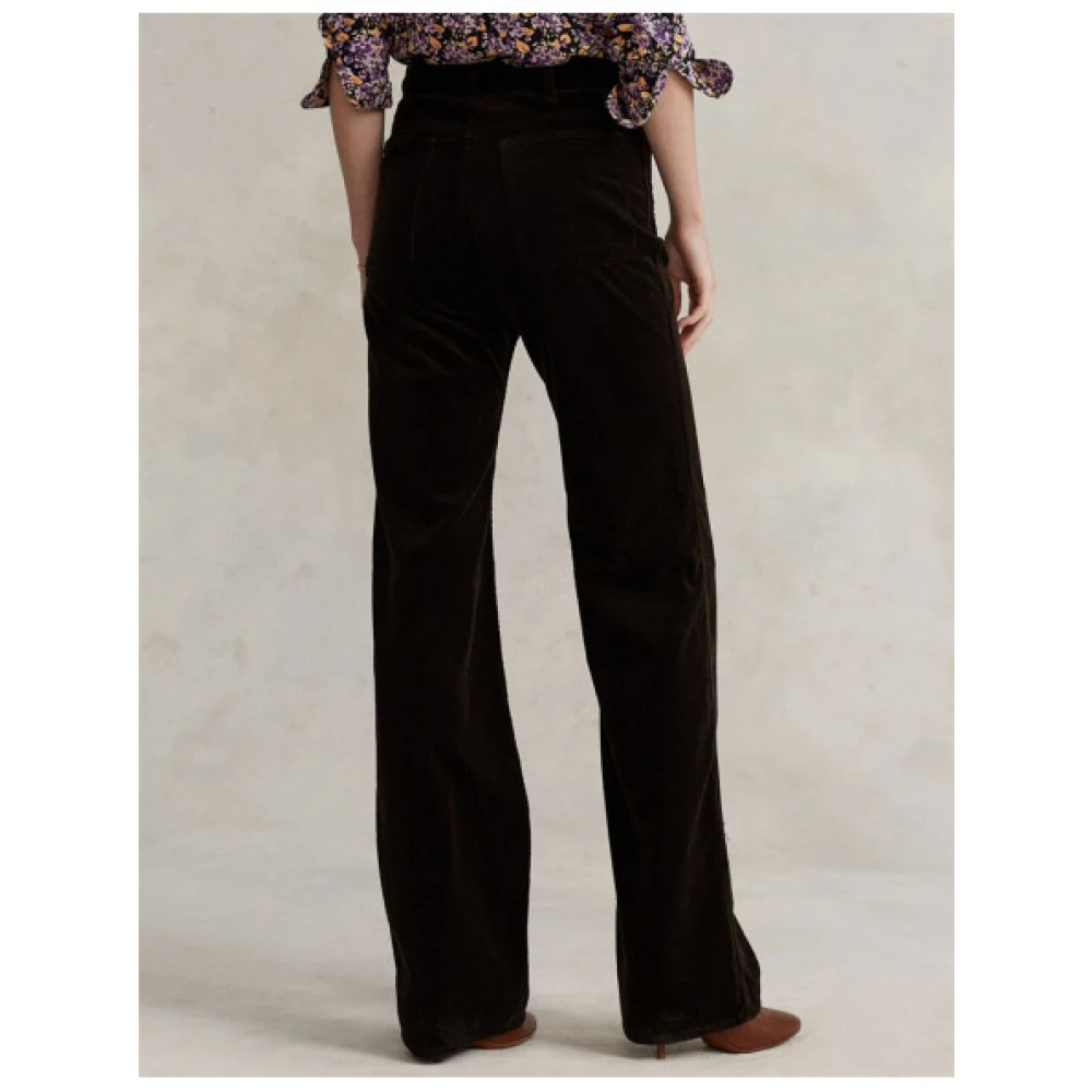 Polo Ralph Lauren Bruine Corduroy Flare Broek Jenn Stijl Brown Dames