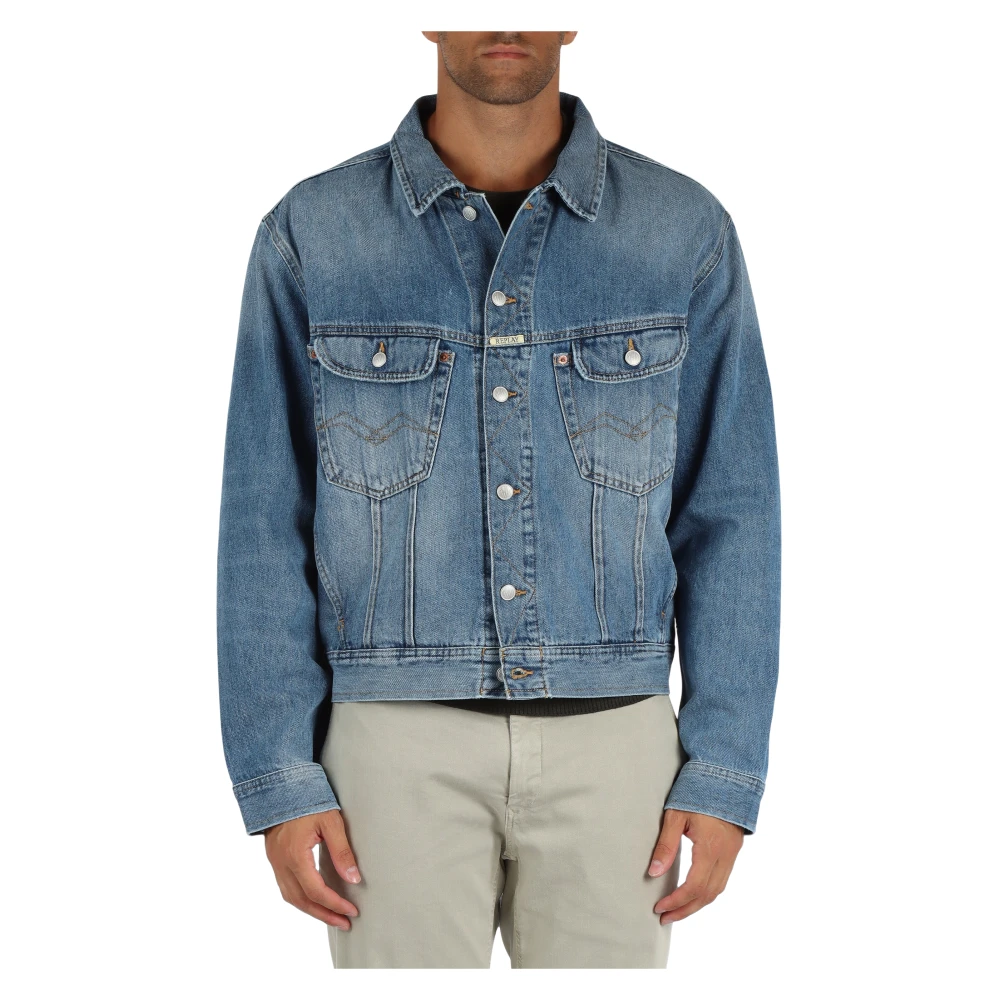 Replay Denim Jack Eco Plus Klassiek Lange Mouw Blue Heren