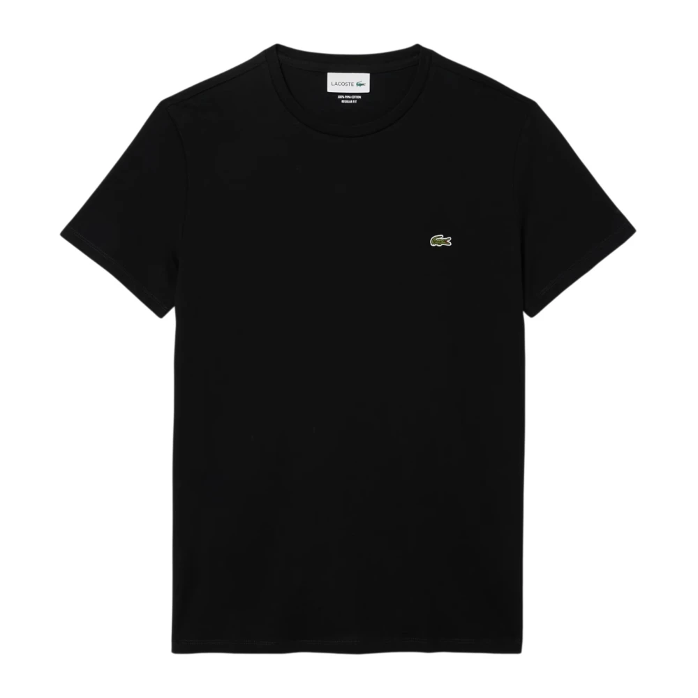 Lacoste Men's Black T-Shirts, M, Pima Cotton T-Shirt