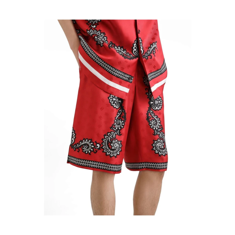 Dolce & Gabbana Rode Bandana Print Trekkoordbroek Red Heren