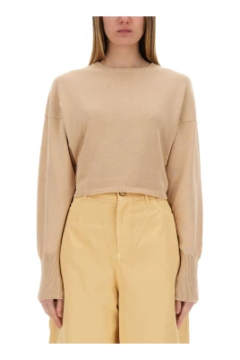 Maglia Cropped Cotone Crepe