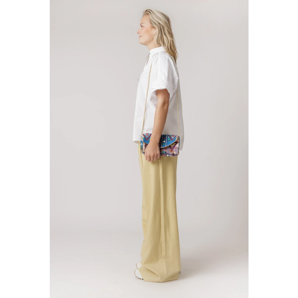 Knit-ted Witte Knoopblouse Korte Mouw White Dames