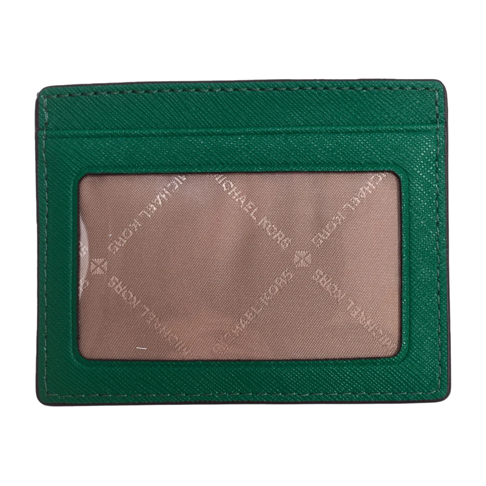 Michael Kors Rechthoekige Leren Kaarthouder Green Dames