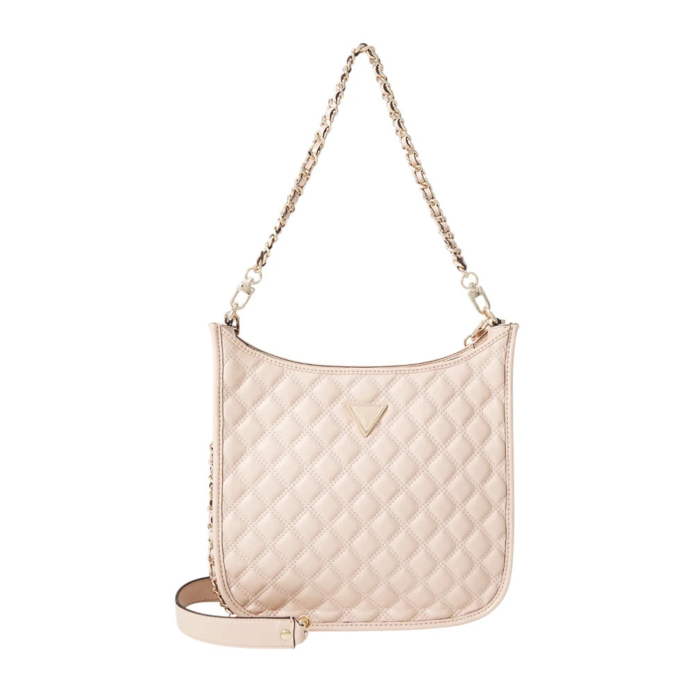 Guess Beige Shoulder Bags, Female, One Size, Giully Quilted Shoulder Bag