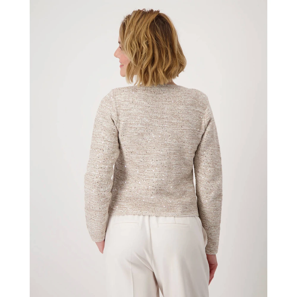 monari Gebreid Vest Brown Dames