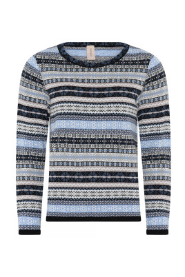 jaquard-pullover-blouse-black-blue