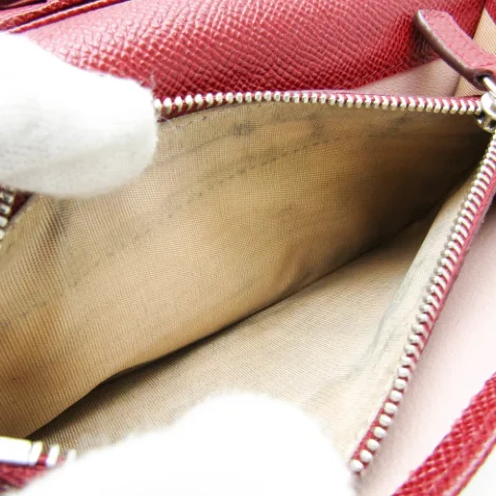 Bvlgari Vintage Pre-owned Leather wallets Red Dames