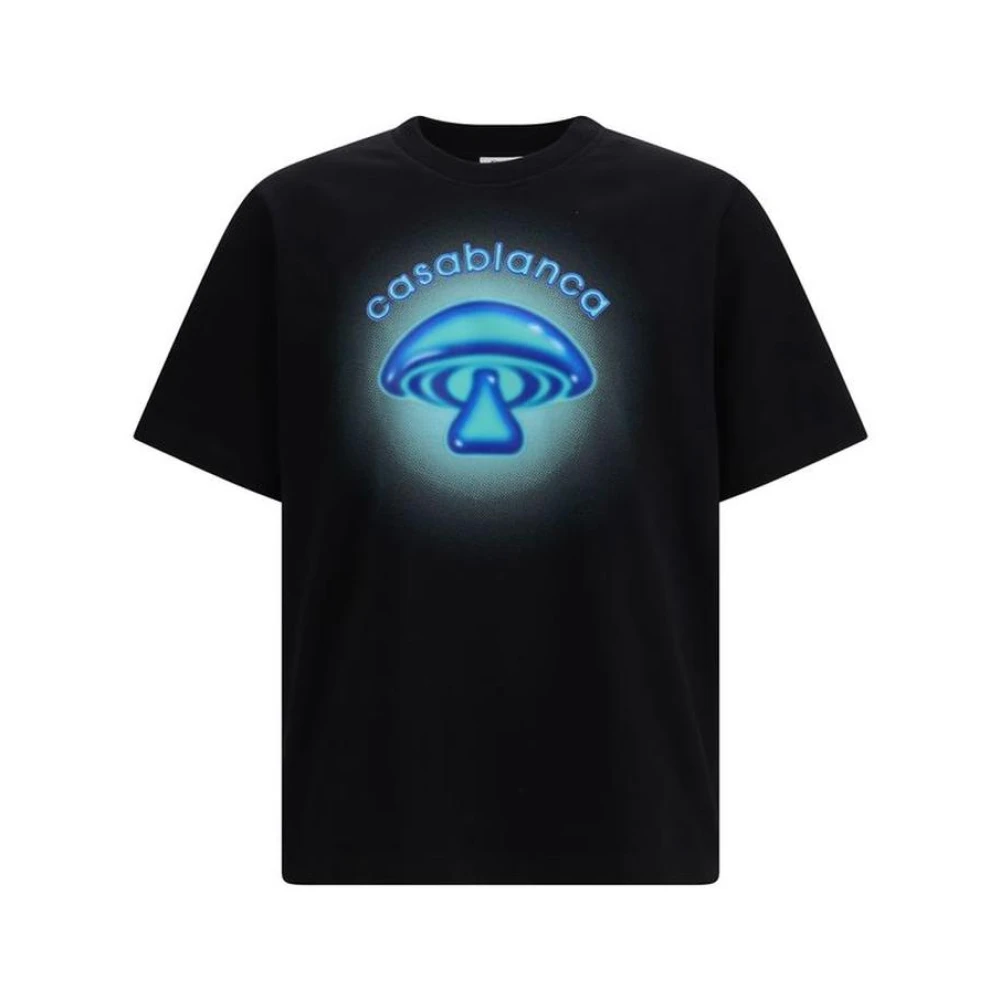 Casablanca Men's Black Classic Cotton Crew Neck T-Shirt