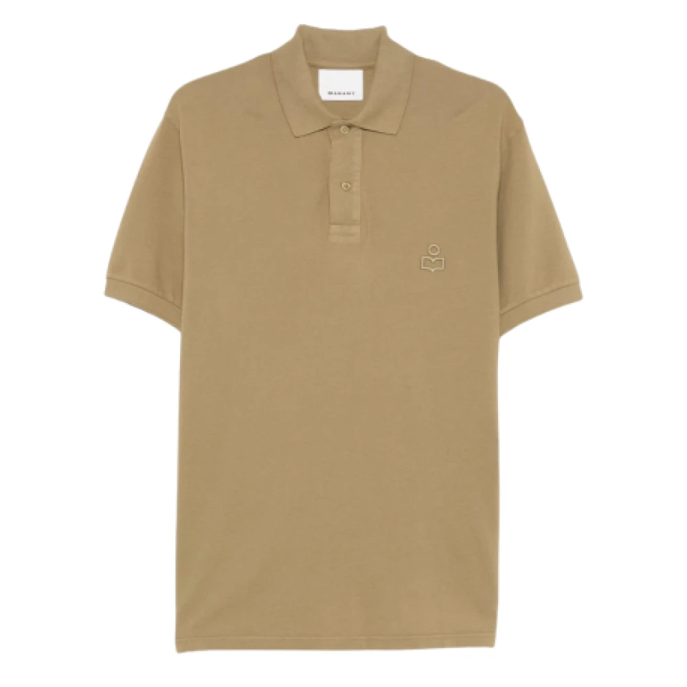 Isabel marant Geborduurd Poloshirt met Voorknoppen Green Heren