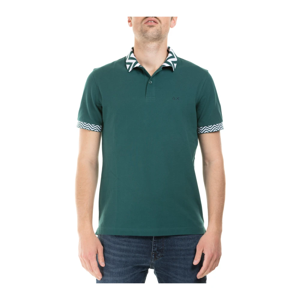 Sun68 Katoenen Polo Shirt Green Heren