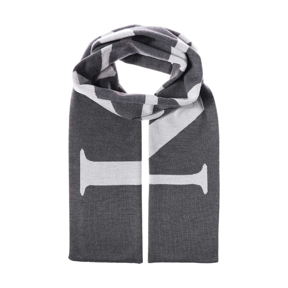 Lanvin Wollen Sjaal met Logo Intarsia Detail Gray Dames