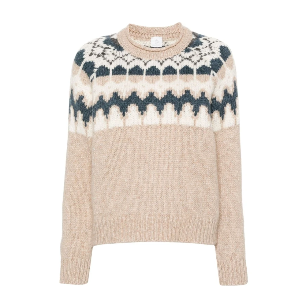 Eleventy Women's Beige Round-Neck Knitwear, L, Volcano Neck Knitwear