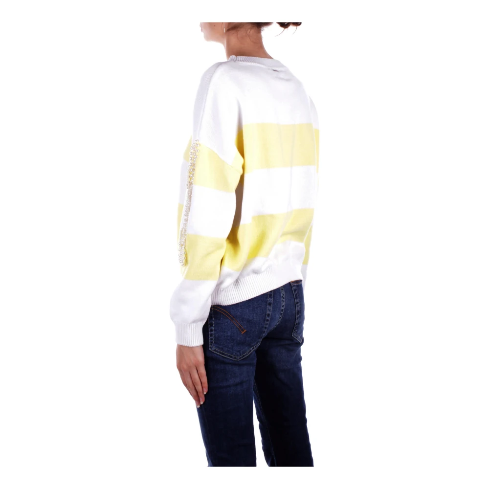 Liu Jo Witte Sweater met Cut-Out Details Multicolor Dames