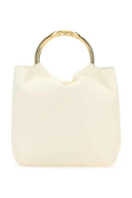 Ivory Leather Bucket Bag