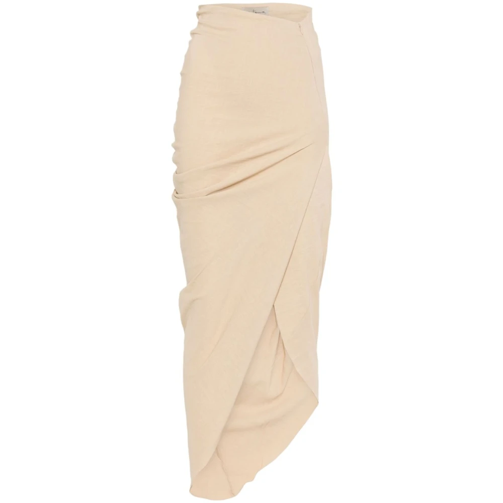 Cortana Beige Asymmetrische Zoom Gedrapeerde Rok Beige Dames