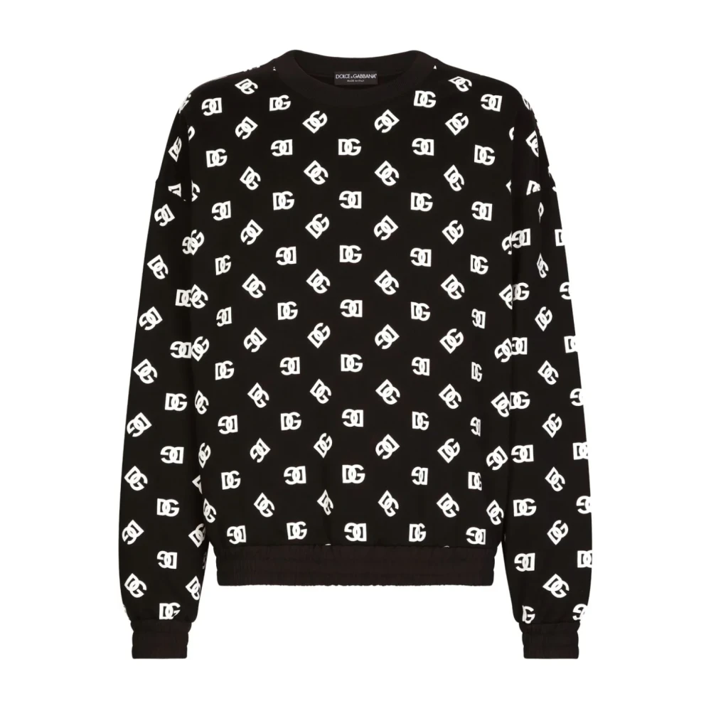 Dolce & Gabbana Zwart DG Monogram Sweatshirt Black Heren