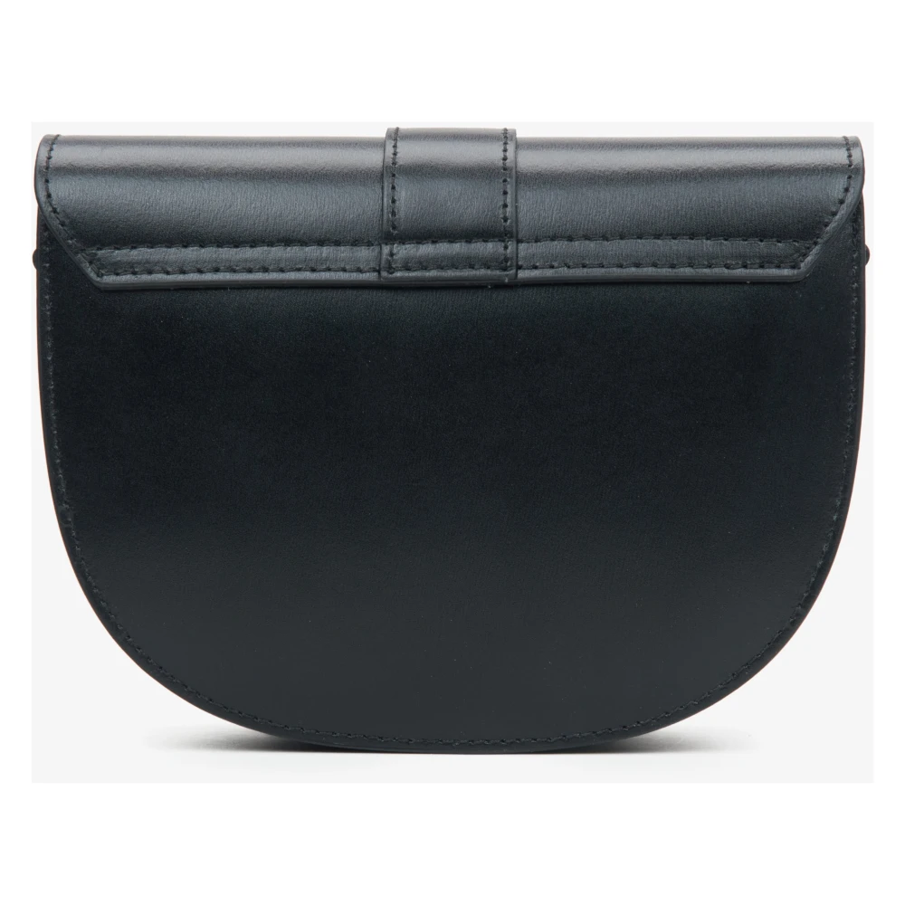 Estro Dames Zwarte Schoudertas gemaakt van Italiaans Echt Leer Er00114788 Black Dames